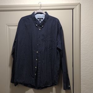 Xxl Tommy Hilfiger navy pattern button down Long sleeve shirt